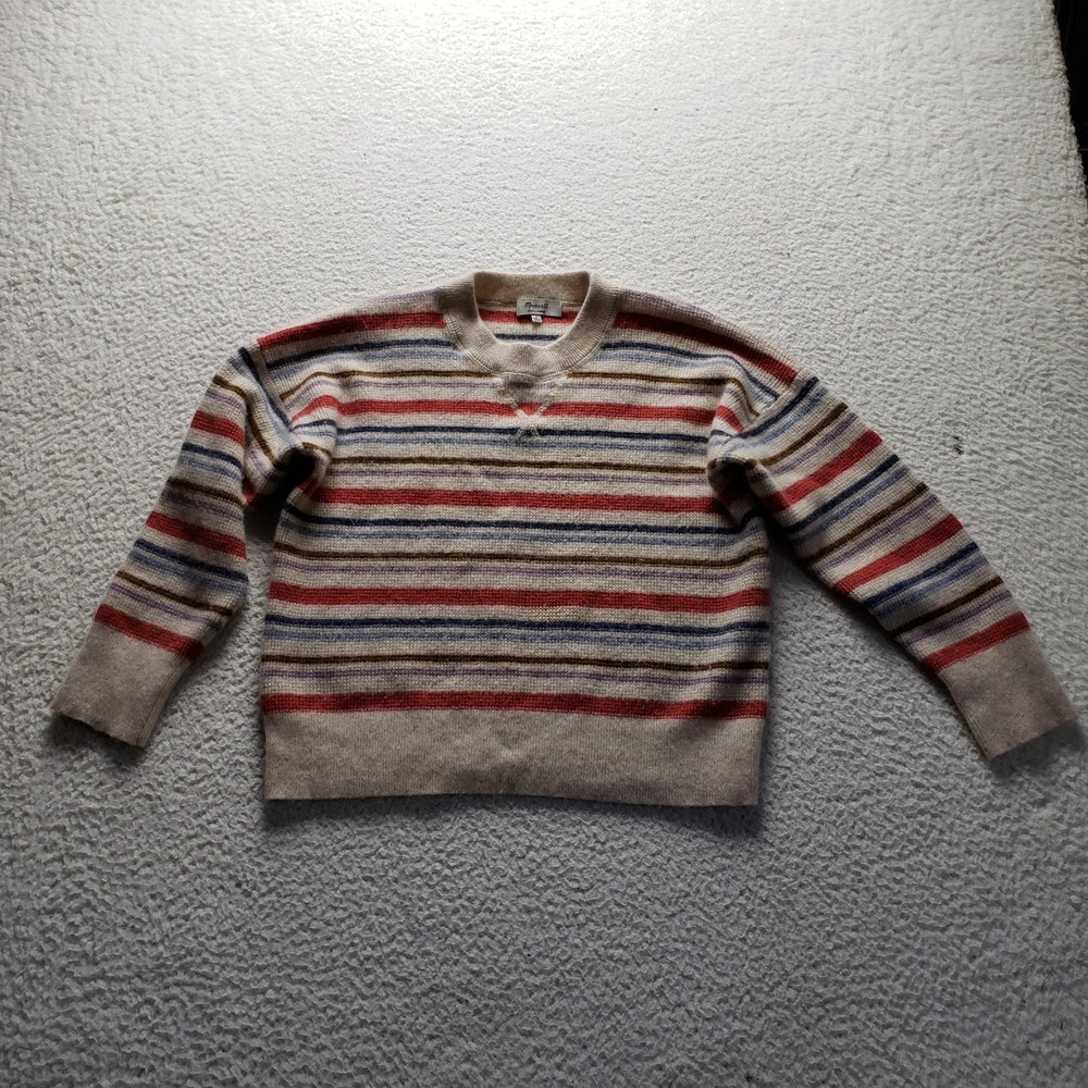 Madewell Sweater Womens Large Multicolor Striped Crew Neck Cashmere Knit
